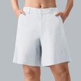 thumbnail image 1 of Ovticza Bermudas pour Femmes Séchage Rapide Légers Shorts en Lin Golf Randonnée Voyage Shorts Blanc 4TG, 1 of 5