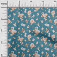 thumbnail image 2 of oneOone Polyester Spandex Teal Blue Fabric Florals Sewing Material Print Fabric By The Yard 56 Inch Wide, 2 of 4