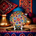 thumbnail image 3 of Hand-Painted Decorative Ceramic Plate - Traditional Floral Design, Multicolour Display Plate for Wall or Table, Artisan Craft Décor, 3 of 6