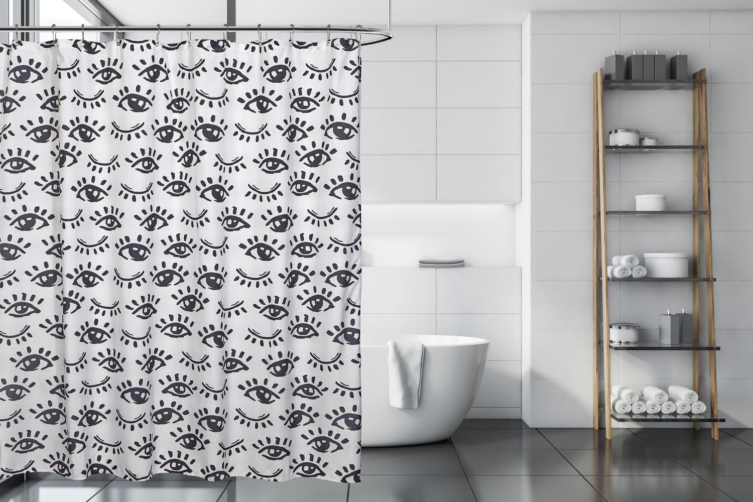 MODA WINKING EYE SHOWER CURTAIN 71" x 71"