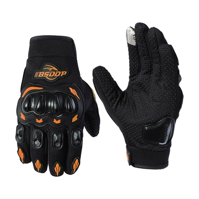mmirethe Protective Motocross Gloves With Extra Padding For Safety • Breathable Perforations For Comfort orange L
