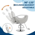 thumbnail image 2 of AKDSteel Fauteuil de Barbier de Salon avec Levage Hydraulique, Appuie-Tête et Repose-Pieds Réglables, Conception Inclinable Pivotante à 360°, Confortable et Polyvalente pour la Coiffure Professionnelle, 2 of 8