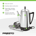 thumbnail image 3 of Presto Cafetière en Acier Inoxydable, Percolateur Robuste 12 Tasses, Argent, 3 of 11