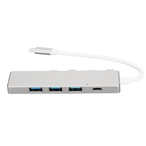 USB C To USB Hub 5 Ports, USB C Hub Multiport Adapter With 1x USB3.0 Port ,3x USB2.0 Ports, 1x USB C Power Port, High Speed, For  OS/OS X// OS