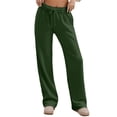 thumbnail image 1 of Womens Joggers Women's High Waist Casual Drawstring Pants Basic Solid Color Trousers for Daily Wear Comfortable Pants for Spring Fall Winter Season Size L, 1 of 5