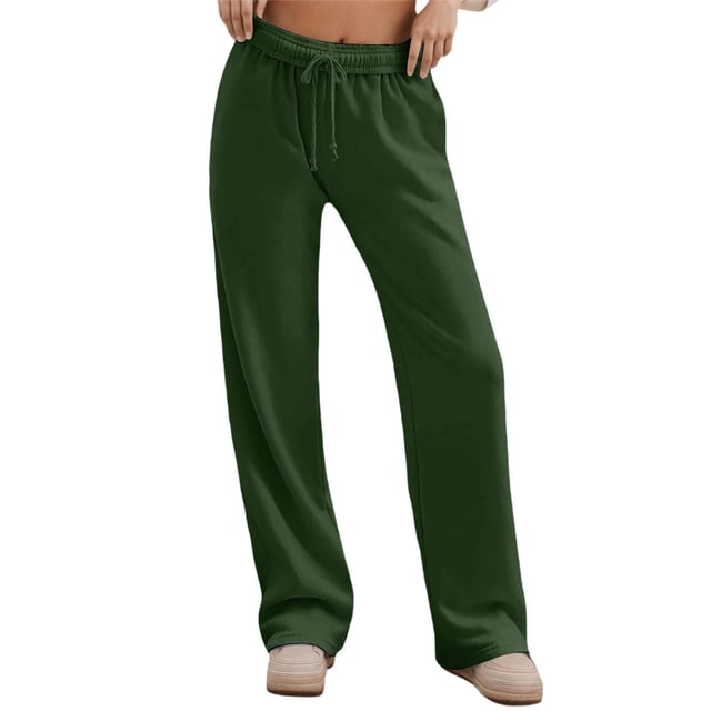 Womens Joggers Women's High Waist Casual Drawstring Pants Basic Solid Color Trousers for Daily Wear Comfortable Pants for Spring Fall Winter Season Size L