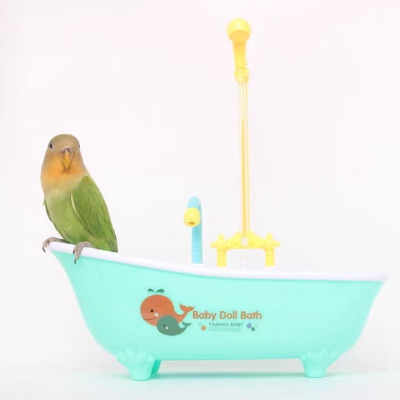 Herunwer Automatic Shower Bird Bath, Fun Self-Watering Bathing Toy for Pet Parrots and Small Birds