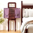 thumbnail image 2 of Costway Jewelry Cabinet Armoire Storage Chest Stand Organizer Wood Box Walnut, 2 of 10