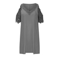 thumbnail image 4 of EGNMCR Robes de Fête pour Femmes Robe d'Été pour Femmes Nouvelle Couleur Décontractée à Manches Courtes en Dentelle à Col en V, 4 of 6