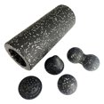 thumbnail image 1 of jinwen Foam Roller Set Equipment High Density Starter Kit for Leg Pilates black grey, 1 of 9