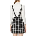 thumbnail image 3 of INSPIRE CHIC Robe Salopette à Carreaux à Bretelles Ajustables pour Femmes pour la Rentrée 2TG Noir-Blanc, 3 of 8