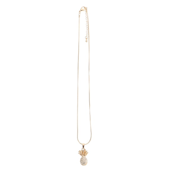 Pineapple Pendant Necklace with Rhinestone Decor Hawaii Style Necklace Women Jewelry