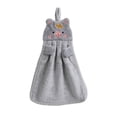 thumbnail image 1 of Kawaii Piggy Hand Towel Hangable Absorbent Hand Wiping Cloth Cartoon Porket, 1 of 4