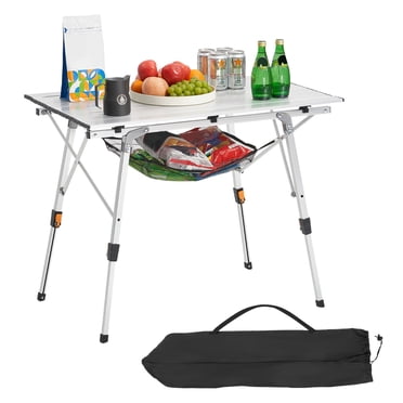 VEVOR 36 ft Folding Camping Table Portable Aluminum Outdoor Picnic Roll up Table Mesh Layer