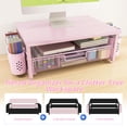 thumbnail image 3 of MEHOOM Desk Organizers and Accessories, 2-Tier Computer Monitor Stand Riser with Drawer and 2 Pen Holders, Laptop Stand, Office Desk Accessories for Office Supplies, Pink, 3 of 6