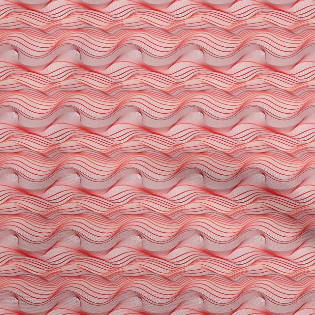 oneOone Rayon Red Fabric Abstract Stripe Fabric For Sewing Printed Craft Fabric By The Yard 56 Inch Wide