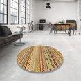 thumbnail image 3 of Ahgly Company Tapis d'Intérieur Carrés Abstraits Orange Tapis de Zone Abstraits, 4 Pieds Carré, 3 of 6