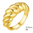 thumbnail image 3 of EGNMCR Bagues Nouvelle Bague Filetée Hommes Femmes Bagues Couple Bague Rétro Plaquée Or Bague Mode, 3 of 4