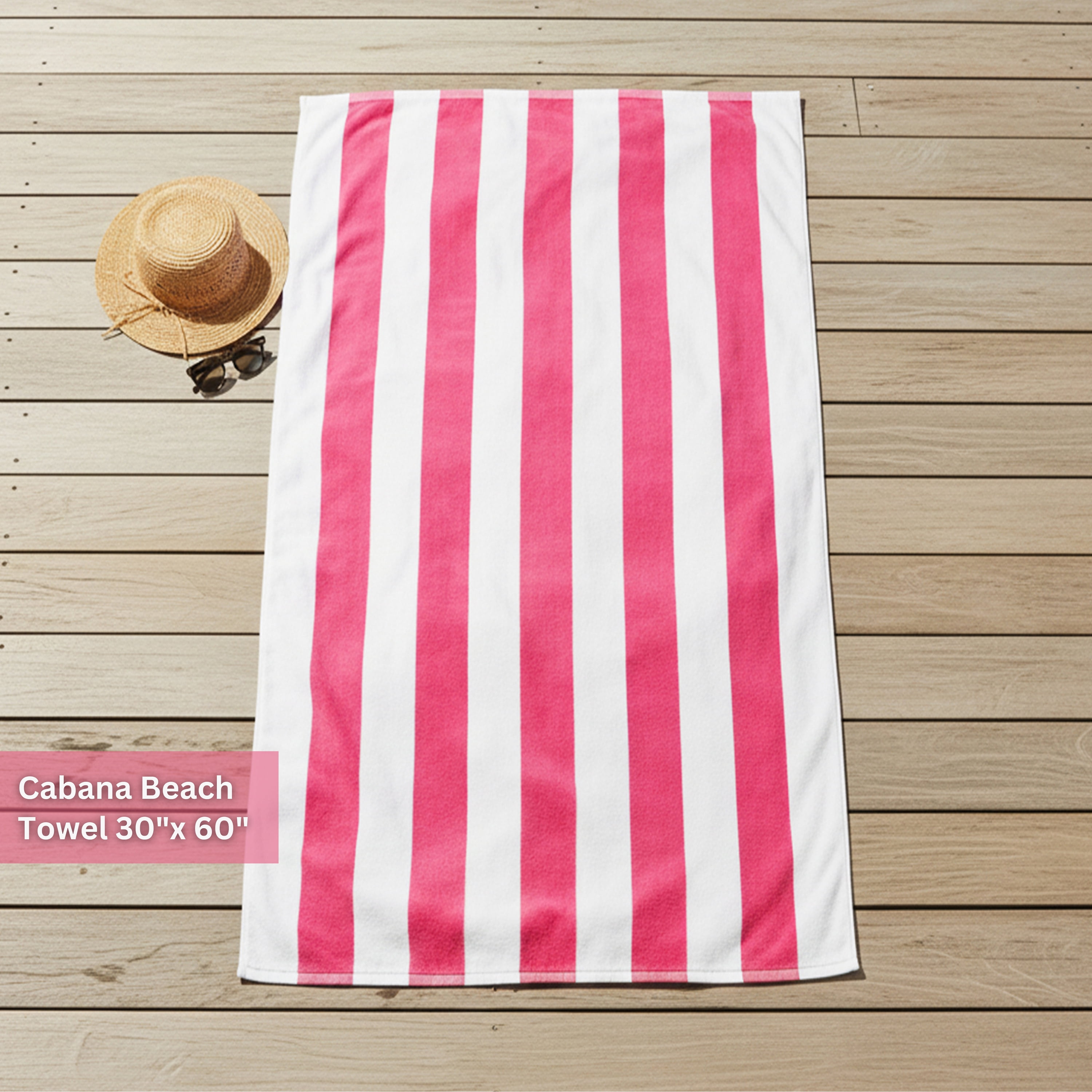 Serviettes de plage décoratives Mainstays Cabana Stripe, lot de 4, roses