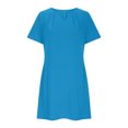 thumbnail image 3 of biudgviw Robes d'Été pour Femmes à Manches Courtes Col Ras du Cou Ajourées Robe T-Shirt Ligne A Décontractée Ample Mini-Robe, 3 of 5