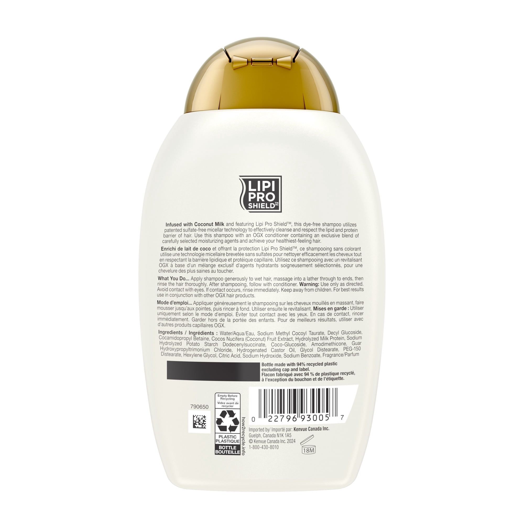 OGX Nourishing + Coconut Milk Moisturizing Shampoo, Hydrating