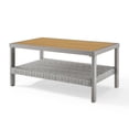 thumbnail image 1 of Songmics Home Sencillo Collection - Coffee Table with Storage, Rattan & Faux Wood, Gray and Beige, 1 of 6
