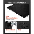 thumbnail image 3 of KFFKFF Garage Floor Tiles Interlocking, 16 Pack 20.2 x 20.2 x 0.2 in Interlocking Modular Garage Flooring Tiles, Diamond Plate Slip-Resistant PVC Mats, Black, 3 of 9
