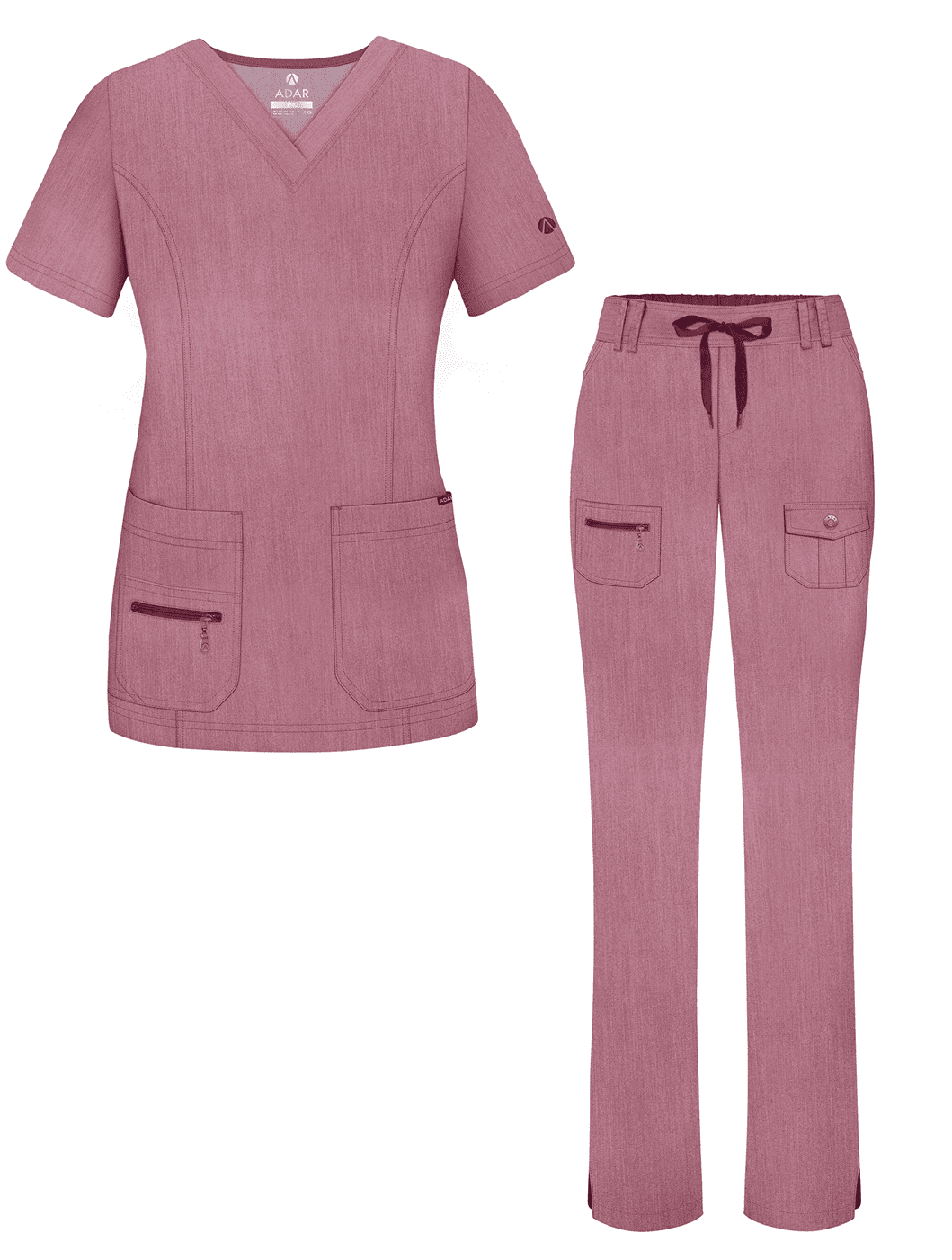 Adar Pro Heather Breakthrough Plus Ensemble de Sarrau pour Femmes - Haut à Col en V Amélioré et Pantalon à Multiples Poches
