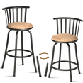 thumbnail image 4 of Homy Casa Set of 2 Adjustable Counter Height Stools with Faux Suede Seat and Hollow Back Design, 4 of 10