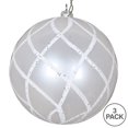 thumbnail image 2 of Vickerman MT198111D 4.75 in. White Candy Glitter Net Ornament - 3 per Bag, 2 of 3