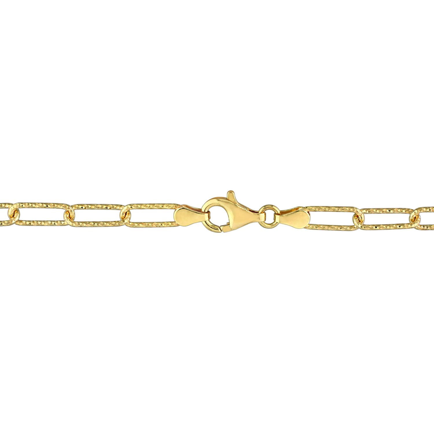 Bracelet en forme de trombone de Miabella en argent sterling plaqué or jaune 18K