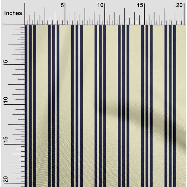 oneOone Cotton Poplin Fabric Vertical Stripe Print Fabric BTY 56 Inch Wide