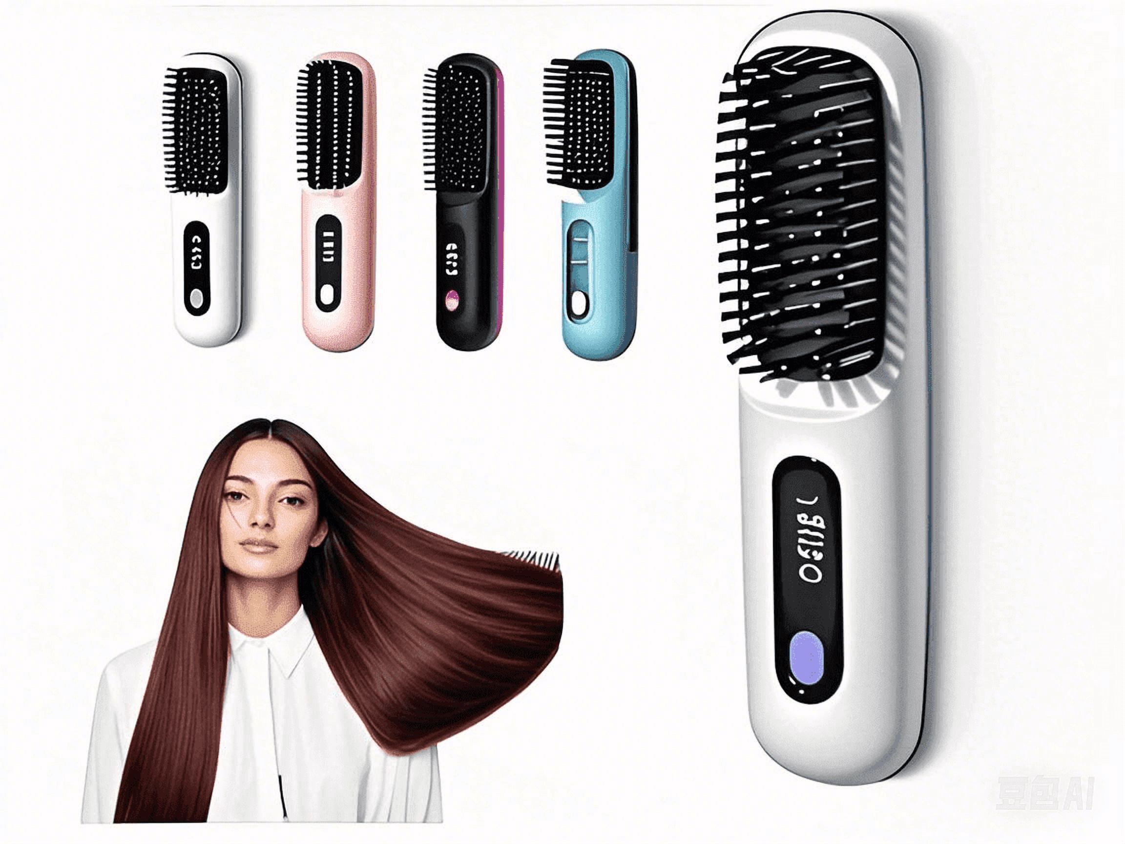 Numoya Go Brush Pro, Numoya Portable Straightener Brush, Numoya Straightener Rechargeable Cordless Mini Hair Straightener Comb, Fast Heating Cordless Mini Hair Straightener Brush