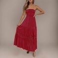 thumbnail image 2 of Cathalem 2024 Robe Débardeur Sans Manches d'Été pour Femme, Robe Modeste pour Invitée de Mariage, Rouge G, 2 of 5