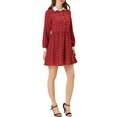 thumbnail image 4 of INSPIRE CHIC Robe-Chemise à Carreaux pour Femme à Manches Longues Boutonnée à Col Pointu S Rouge, 4 of 5