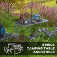 thumbnail image 4 of Outsunny Folding Picnic Table Camping Table and Chairs Use for Picnic Black, 4 of 10