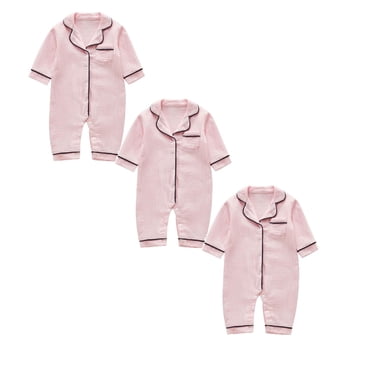 Baby Girls Boys Bodysuit Base Onesie Pajamas Soft Long Sleeved Romper Playsuits Outfits 6-12 Months Pack of 3