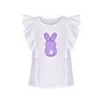 thumbnail image 4 of Girls Strap Skirt Set Purple White Dot Bunny Applique Ruffle Sleeve 4-5 Years, 4 of 7