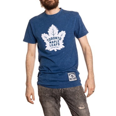 Maple Leafs de Toronto T-Shirt Délavé à l'Acide avec Logo Effiloché