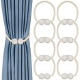thumbnail image 1 of LAICAIW Lot de 8 Embrasses pour Rideaux, Embrasses Décoratives Pratiques pour Draperies, Support Magnétique pour Embrasses de Rideaux pour Rideaux de Fenêtre, Aucun Outil Requis - Forme Perlée (Beige), 1 of 7