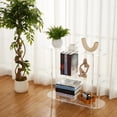 thumbnail image 3 of Modern Clear Acrylic 3-Tier Oval Bookshelf – Wall-Mounted Floating Display & Storage Shelf – Space-Saving Multipurpose Organizer for Small Spaces, Living Room, Bathroom Size: 31.5 x 9.5 x 28 in, 3 of 7