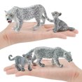 thumbnail image 2 of 4 Pcs Figurines de Léopard des Neiges en PVC Miniatures d'Animaux Sauvages pour Clooection, 2 of 8