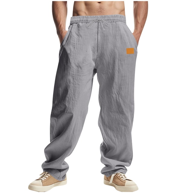 Pantalon de Plage Droit Décontracté pour Hommes Couleur Unie Mode Extérieure