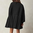 thumbnail image 4 of EGNMCR Robes de Fête pour Femmes Mode Chandail Décontracté Surdimensionné pour Femmes Robe à Manches Longues Col Rond Mini-Robes Patchwork pour Dames, 4 of 8