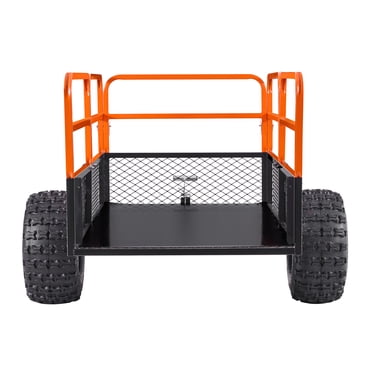 KFFKFF Garden Utility Trailer, 28 Cu. Ft. & 1800lbs, ATV UTV Trailer, Tow Behind Steel Dump Trailers, Removable Rear Panel, Heavy Duty Pull Behind Yard Trailers