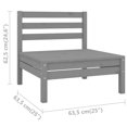 thumbnail image 4 of vidaXL Garden Middle Sofas 4 pcs Grey Solid Pinewood, 4 of 4