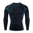 thumbnail image 1 of RXIRUCGD T-Shirt à Col Rond pour Hommes, Couleur Unie, Haute Résilience, Bleu, Taille : 3TG, 1 of 3