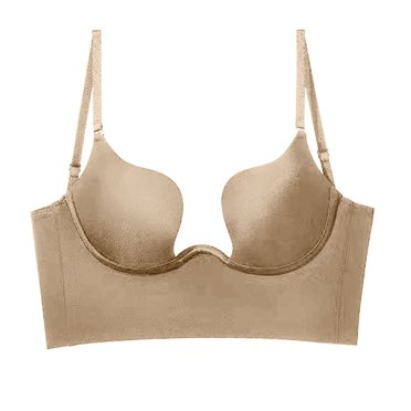 FhsagQ Bra Bras for Women Bras Plus Women Solid Low Back Bras Underwired U Shape Backless Bras Convertible Straps Underwire Bra Suit Womens Bras Role Play Beige XXL