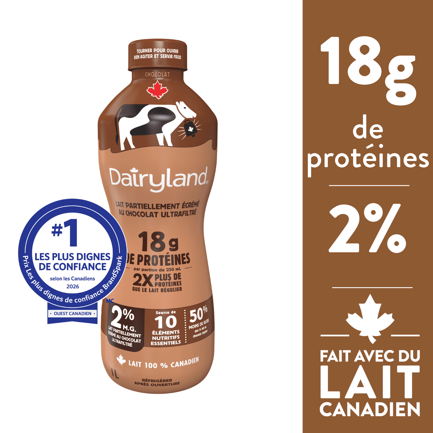Dairyland 2 % Lait au Chocolat Ultrafiltré Partiellement Écrémé