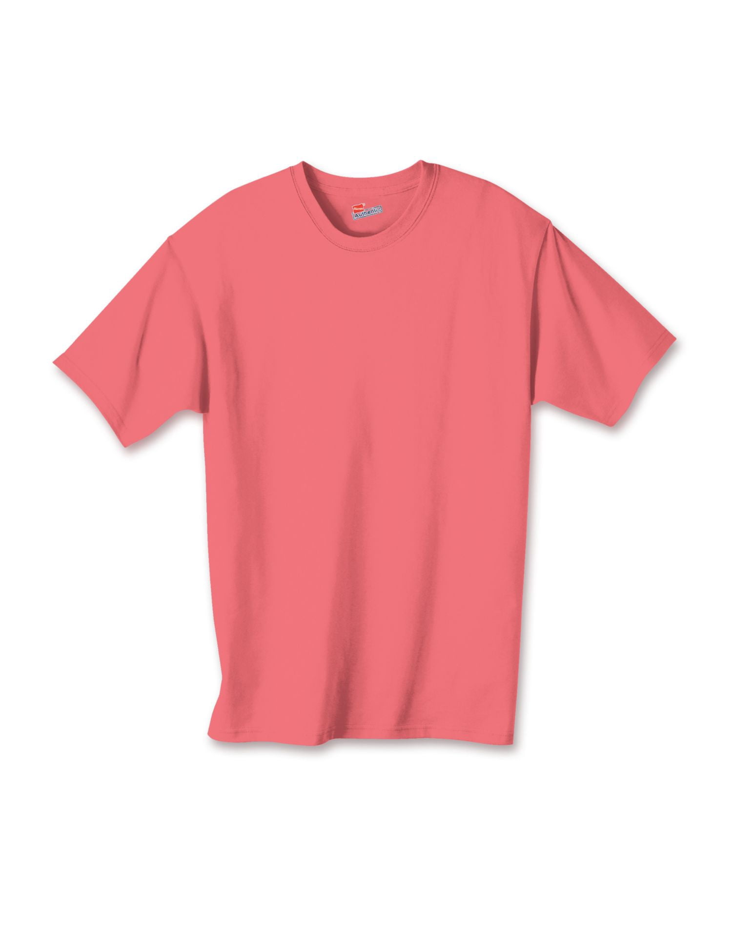Hanes Authentic TAGLESS Kid`s Cotton T-Shirt, M, Charisma Coral